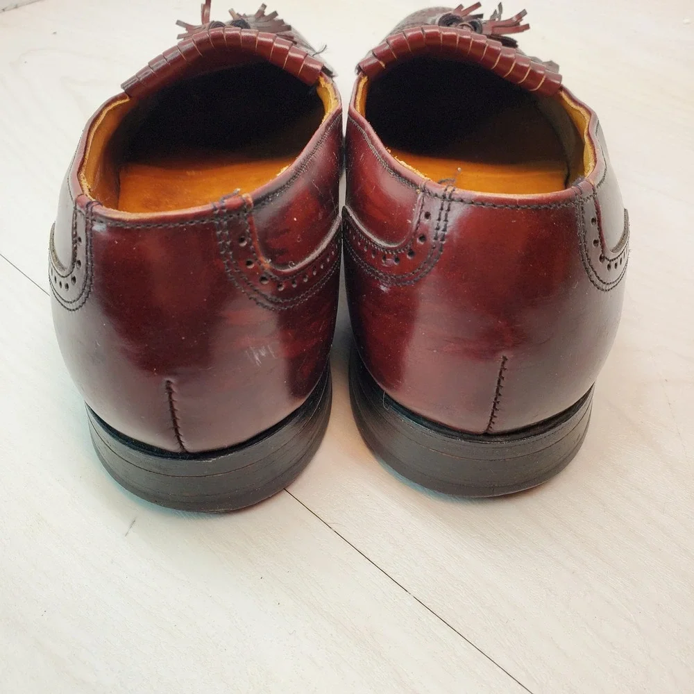 Bostonian Mens Burgundy Leather Tassel Wingtip‎ Loafer Dress Shoes Size 8 D B